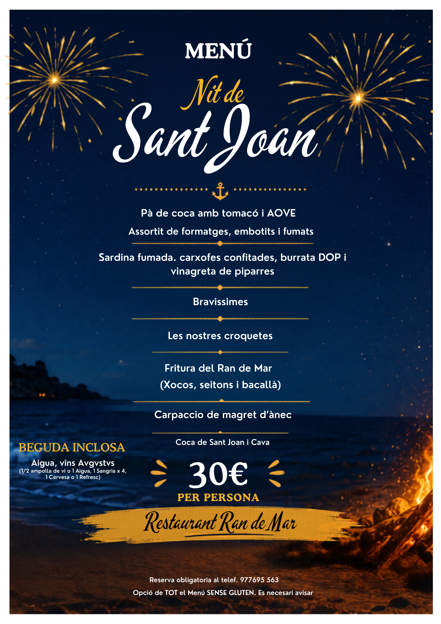 MENU NIT DE SANT JOAN 2026