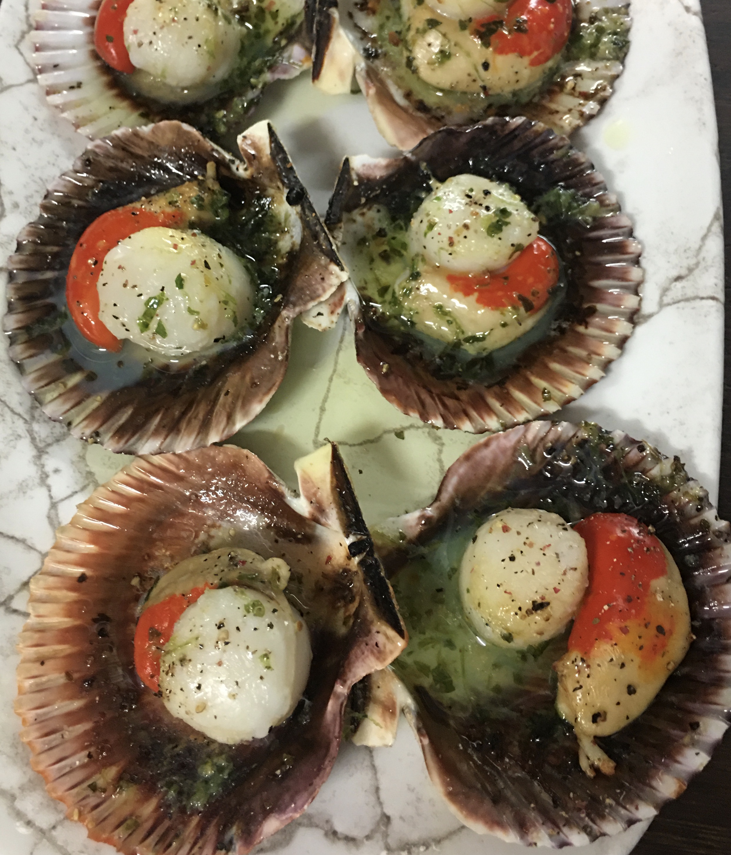 Vieiras del Pacifico Asadas