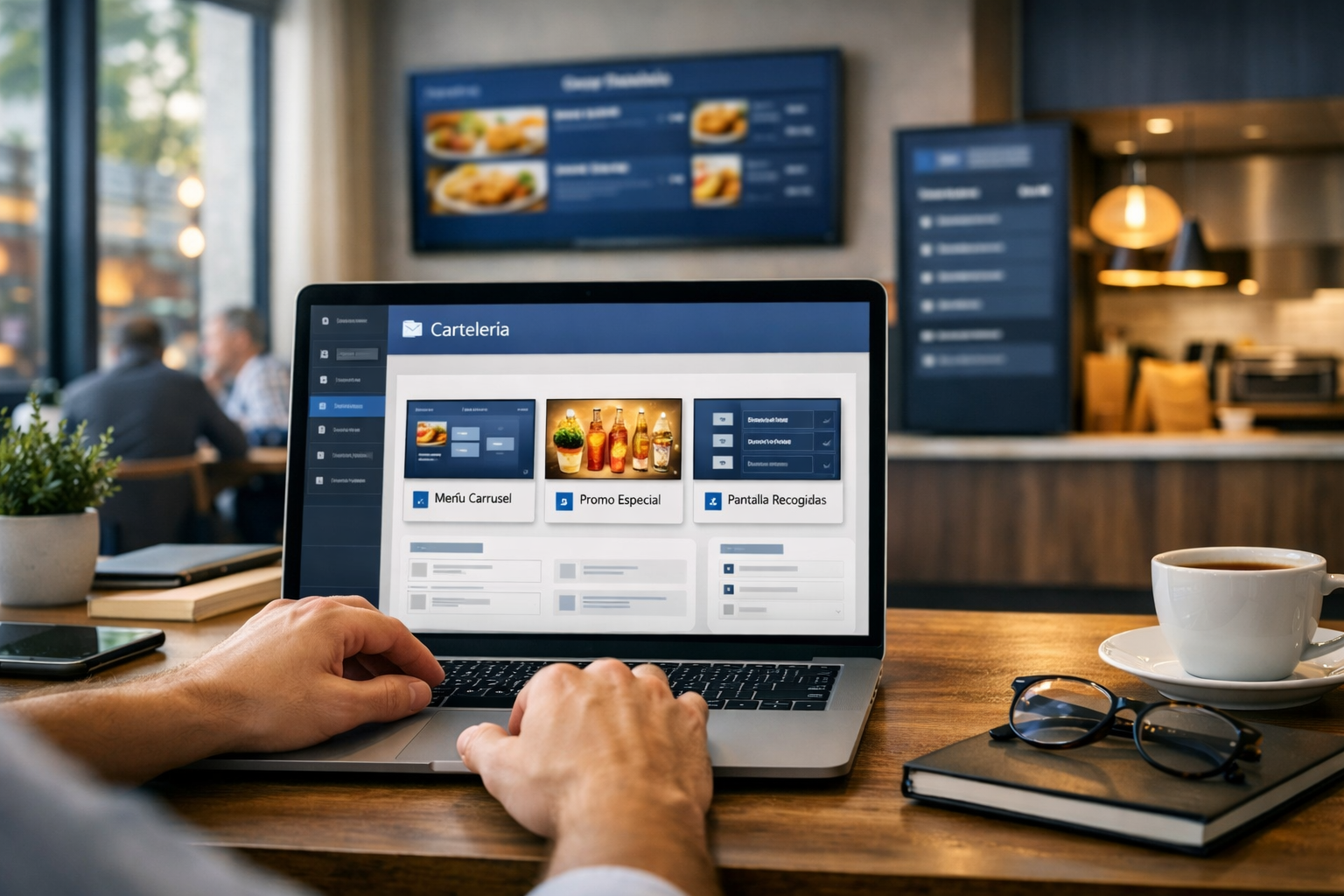 Pantalla del gestor de Carta360 usada para configurar contenidos del restaurante