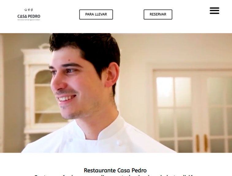 Web del restaurante Casa Pedro creada con Carta360