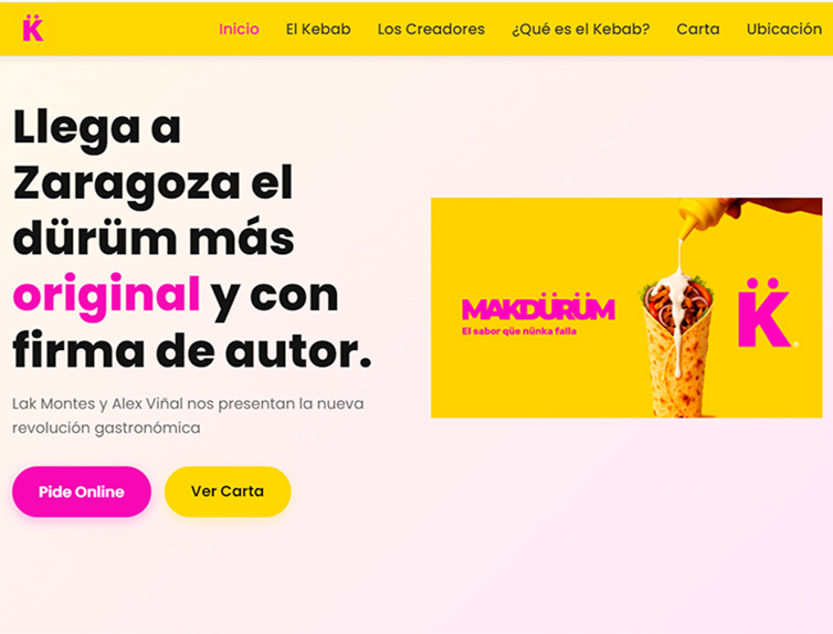 Web del restaurante Mak Dürüm creada con Carta360